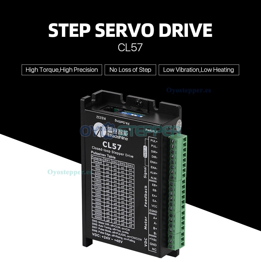 Leadshine CL57 Controlador paso a paso de circuito cerrado 0-8,0A 24-48VCC para motor paso a paso Nema 17, Nema 23, Nema 24